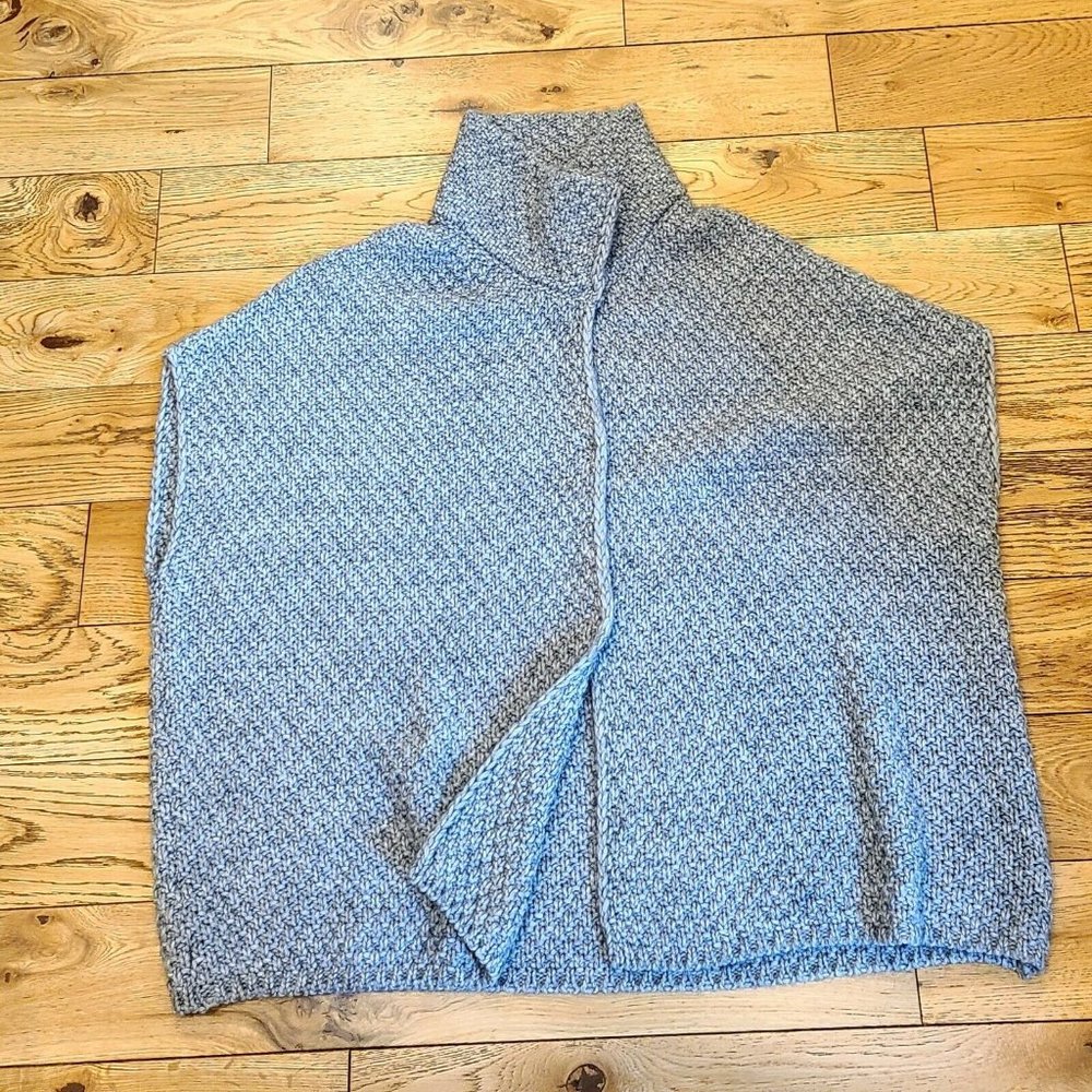 Elsamanda Sleeveless Chunky Knit Cardigan Sweater Wool Alpaca Gray One Size